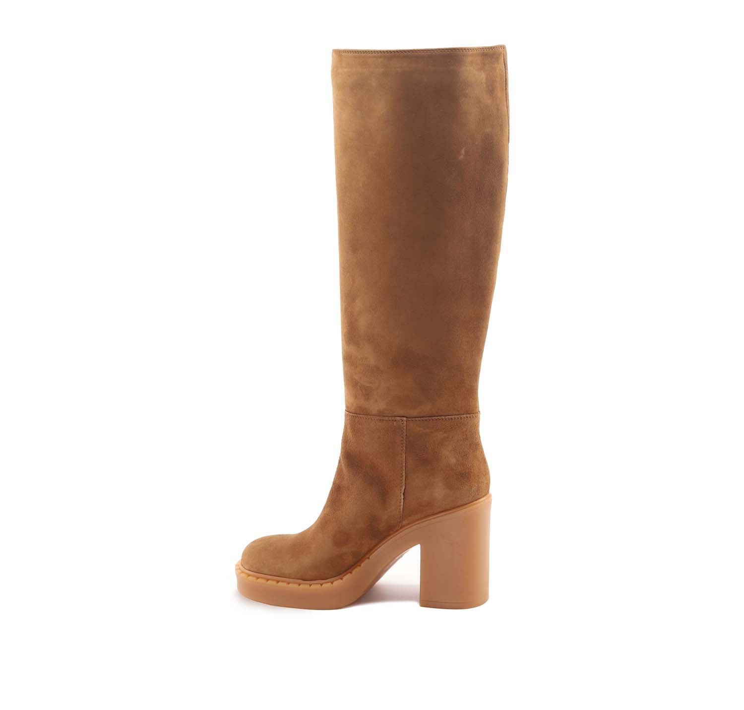 Club Style Stivale Tacco Largo Camoscio Nocciola
